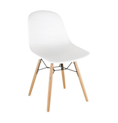 Chaise moulée PP avec structure métallique Arlo Bolero blanche (lot de 2)
