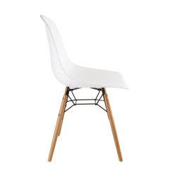 Chaise moulée PP avec structure métallique Arlo Bolero blanche (lot de 2)