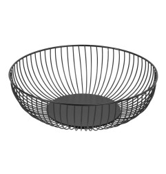 Panier de présentation rond métallique Olympia noir 285x85mm