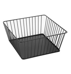 Panier de présentation carré métallique Olympia noir 230x230x100mm