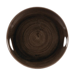 Assiettes avec rebord Churchill Stonecast Patina Black 260mm (Lot de 12)