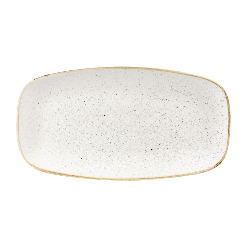 Assiettes oblongues Churchill Stonecast Barley White 189 x 355mm (Lot de 6)