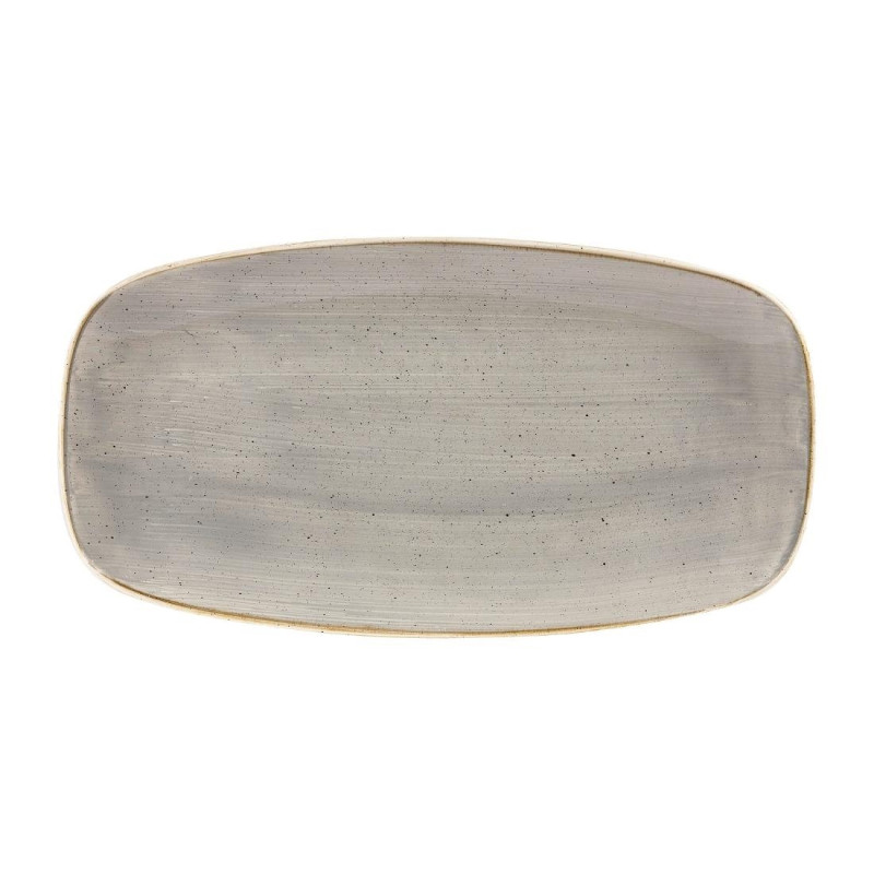 Assiettes oblongues Churchill Stonecast Peppercorn Grey 153 x 298mm (Lot de 12)