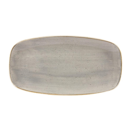 Assiettes oblongues Churchill Stonecast Peppercorn Grey 127 x 269mm (Lot de 12)