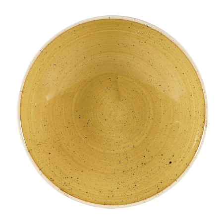 Assiettes coupes rondes Churchill Stonecast Mustard Seed Yellow 182mm (Lot de 12)
