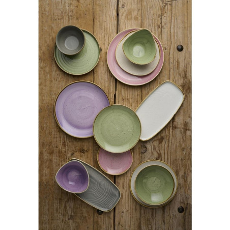 Assiettes avec rebord Churchill Stonecast Sage Green 165mm (Lot de 12)