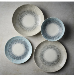 Assiettes rondes Churchill Studio Prints Fusion Blue 217mm (Lot de 12)