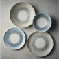 Assiettes coupe ronde Churchill Studio Prints Fusion Blue 248mm (Lot de 12)