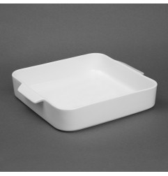 Plats à four carrés avec poignées Olympia Whiteware 260x225x50mm (lot de 2)