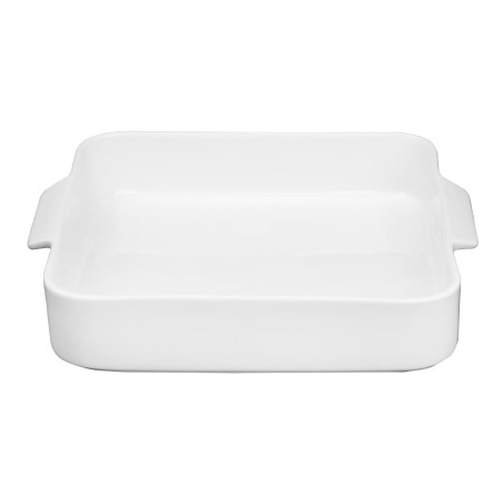 Plats à four carrés avec poignées Olympia Whiteware 260x225x50mm (lot de 2)