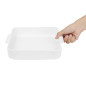 Plats à four carrés avec poignées Olympia Whiteware 260x225x50mm (lot de 2)