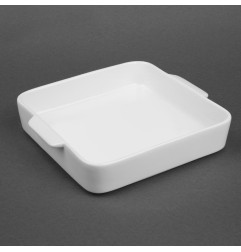 Plats à four carrés avec poignées Olympia Whiteware 200x180x40mm (Lot de 3)