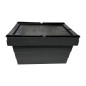 Caisse de transport/stockage en plastique Vogue avec couvercle attaché 600x400x320mm