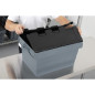Caisse de transport/stockage en plastique Vogue avec couvercle attaché 600x400x320mm