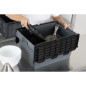 Caisse de transport/stockage en plastique Vogue avec couvercle attaché 600x400x320mm