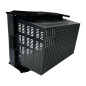 Caisse de transport/stockage en plastique perforé Vogue avec couvercle attaché 600x400x320mm