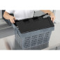 Caisse de transport/stockage en plastique perforé Vogue avec couvercle attaché 600x400x320mm