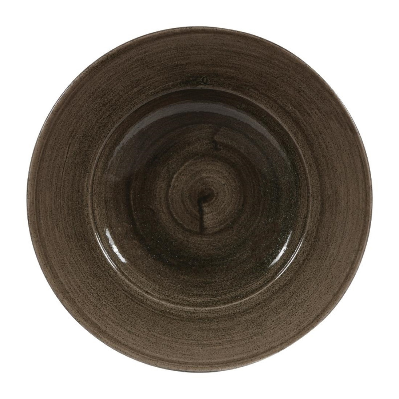 Bols à bord large Churchill Stonecast Patina Wide Iron Black 280mm (Lot de 12)