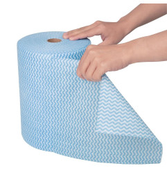 Chiffons non tissés bleus Nisbets Essentials (rouleau de 300)