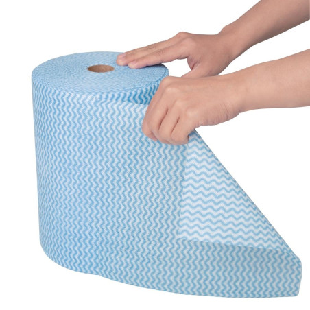 Chiffons non tissés bleus Nisbets Essentials (rouleau de 300)