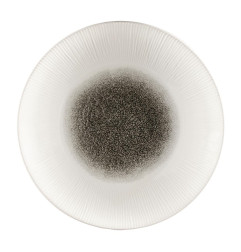 Assiettes creuses Churchill Bamboo centre imprimé quartz noir 281mm (lot de 12)