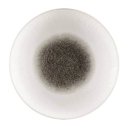 Assiettes creuses Churchill Bamboo centre imprimé quartz noir 281mm (lot de 12)