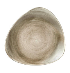 Assiettes triangulaires Churchill Stonecast Patina Lotus Antique Taupe 254mm (Lot de 12)