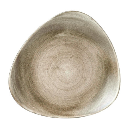 Assiettes triangulaires Churchill Stonecast Patina Lotus Antique Taupe 254mm (Lot de 12)