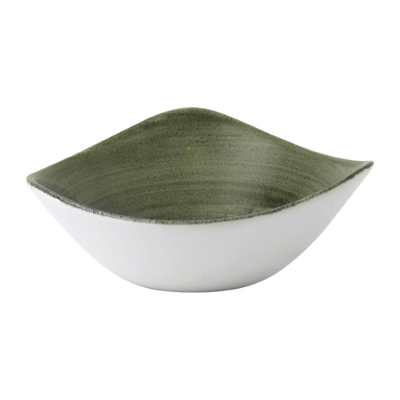 Bols triangulaires Churchill Stonecast Patina Lotus Burnished Green 178mm (Lot de 12)