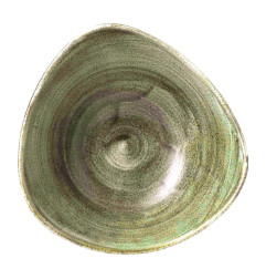Bols triangulaires Churchill Stonecast Patina Lotus Burnished Green 178mm (Lot de 12)