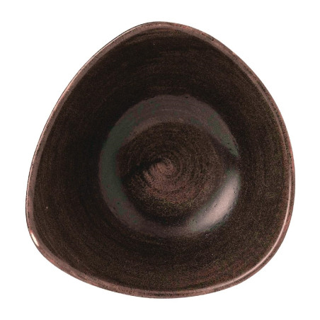 Bols triangulaires Churchill Stonecast Patina Lotus Iron Black 178mm (Lot de 12)
