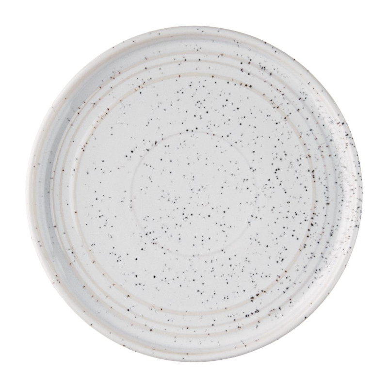 Assiettes Plates Rondes Olympia Cavolo Blanc Moucheté 180mm (Lot de 6)