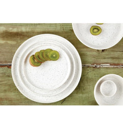 Assiettes Plates Rondes Olympia Cavolo Blanc Moucheté 180mm (Lot de 6)