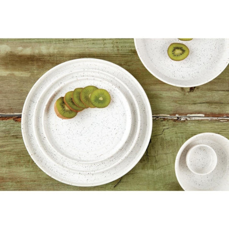 Assiettes Plates Rondes Olympia Cavolo Blanc Moucheté 180mm (Lot de 6)
