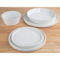 Assiettes Plates Rondes Olympia Cavolo Blanc Moucheté 180mm (Lot de 6)