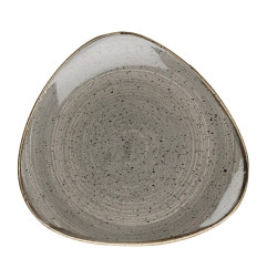Assiettes triangulaires Churchill Stonecast Grey Cappuccino Lotus 192mm (Lot de 12)