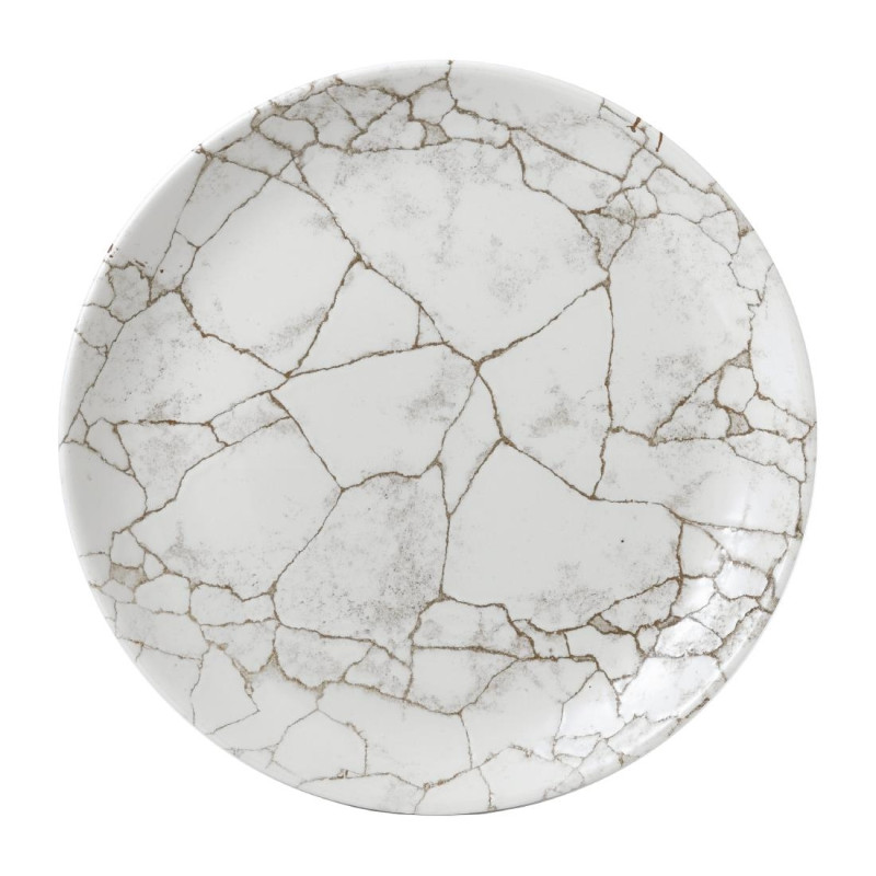 Assiettes rondes Studio Prints Kintsugi Agate Grey 260mm (Lot de 12)