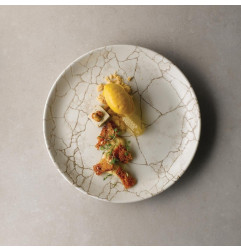 Assiettes rondes Studio Prints Kintsugi Agate Grey 217mm (Lot de 12)