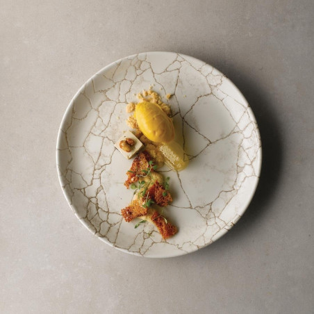 Assiettes rondes Studio Prints Kintsugi Agate Grey 217mm (Lot de 12)