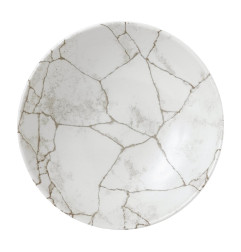 Assiettes coupe ronde Studio Prints Kintsugi Agate Grey 182mm (Lot de 12)