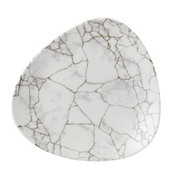 Assiettes triangulaires Churchill Studio Prints Kintsugi Agate Grey Lotus 254mm (Lot de 12)