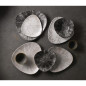 Assiettes triangulaires Churchill Studio Prints Kintsugi Agate Grey Lotus 254mm (Lot de 12)