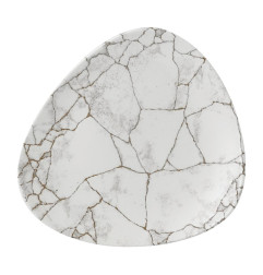 Assiettes triangulaires Churchill Studio Prints Kintsugi Agate Grey Lotus 228mm (Lot de 12)