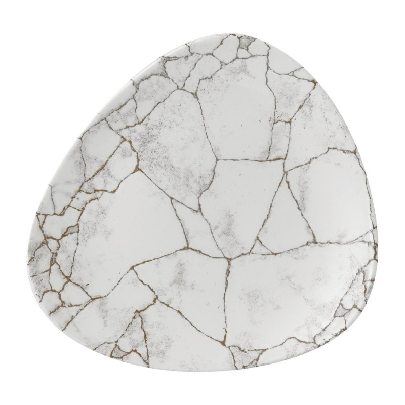 Assiettes triangulaires Churchill Studio Prints Kintsugi Agate Grey Lotus 228mm (Lot de 12)
