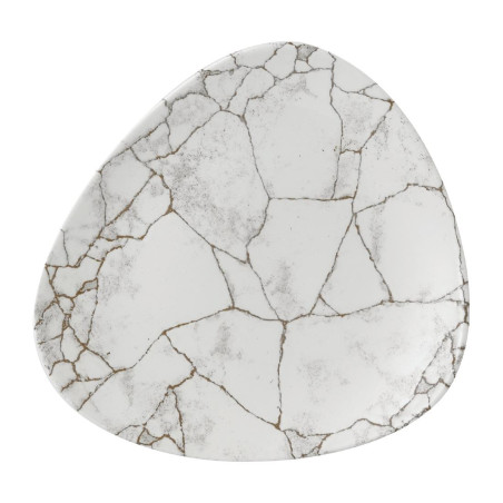 Assiettes triangulaires Churchill Studio Prints Kintsugi Agate Grey Lotus 228mm (Lot de 12)