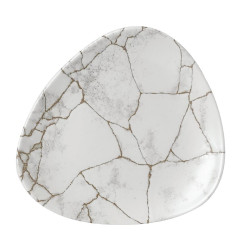 Assiettes triangulaires Churchill Studio Prints Kintsugi Agate Grey Lotus 177mm (Lot de 12)