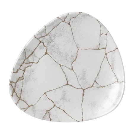 Assiettes triangulaires Churchill Studio Prints Kintsugi Agate Grey Lotus 177mm (Lot de 12)