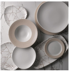 Assiettes triangulaires Churchill Studio Prints Kintsugi Agate Grey Lotus 177mm (Lot de 12)