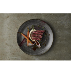 Assiettes rondes Churchill Stonecast Raw Evolve Black 217mm (Lot de 12)