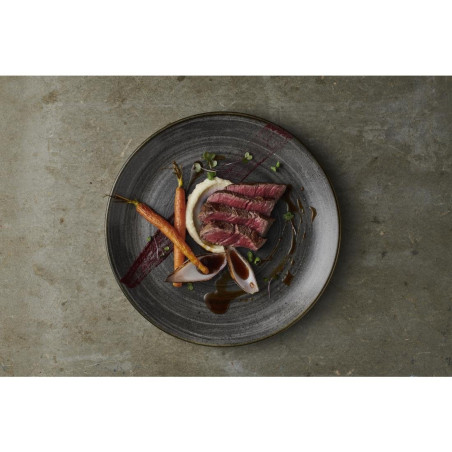 Assiettes rondes Churchill Stonecast Raw Evolve Black 217mm (Lot de 12)